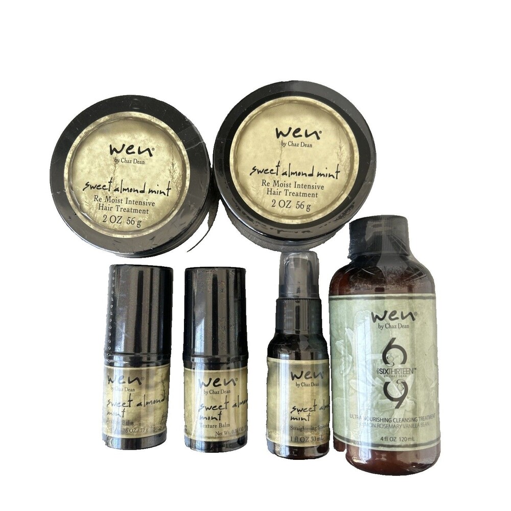 WEN by Chaz Dean 6 PC Hair Care Nourishing LOT 613 & Sweet Almond Mint  NEW